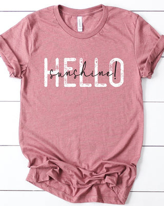Hello Sunshine Distressed Graphic Tee