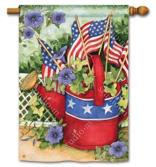 Patriotic Watering Can Standard Flag