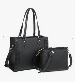 Jen & Co Betsy Crossbody Tote Black M2344