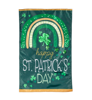 Rainbow & Shamrocks Garden Applique’ Flag