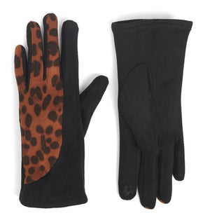 Coco + Carmen Microsuede Animal Touchscreen Gloves - Black 2136382