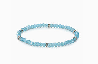 My Fun Colors Mini Crystals Bracelet Aqua Silver Accent
