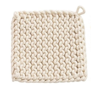 8” Square Crochet Cotton Potholder