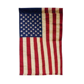 Tea Stained American Flag Garden Flag