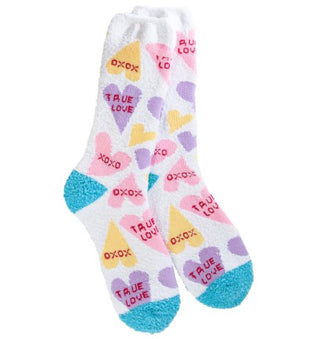 World's Softest Socks Cozy Crew Candy Hearts