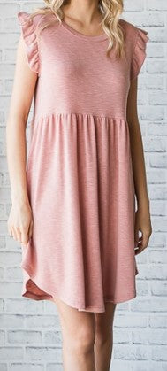 7th Ray Knit Dress with Ruffle Sleeves