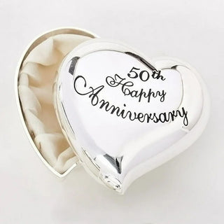 50th Anniversary Silver Heart Trinket Dish