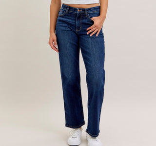 Judy Blue Mid Rise Straight Short Inseam 82679