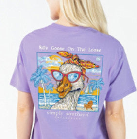 Simply Southern Short Sleeve Tee Goose Grape