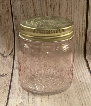 Colorful Floral Design Glass Jar w/Lid