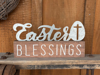 Metal & Wood Easter Sign