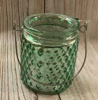 Hob Nail Mirrored Glass Cup w/Bale