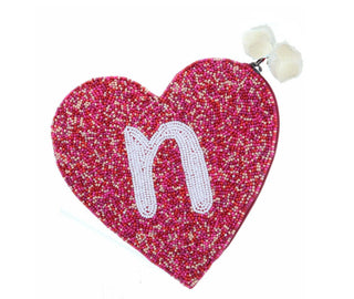Jane Marie Red & Pink Multi Bead Zipper Coin Purse "N"