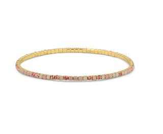 My Fun Colors Petite Crystal Tennis Bracelet Pink Opan Mix/Gold