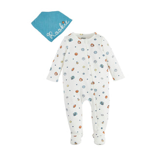 Mudpie Sports Print Sleeper Bib Set