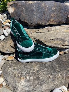 Corkys Babalu Green Velvet Slip Ons