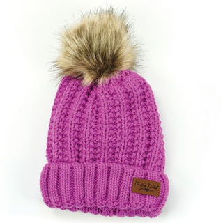 Britt's Knits Bitties Plush Lined Knit Hat w/ Fur Pom