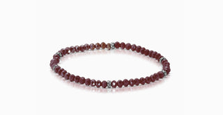 My Fun Colors Mini Crystal Bracelet Cranberry Silver Accent