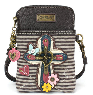 Chala Cellphone Crossbody Darling Cross Gray Stripe 827
