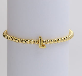 Josslyn Gold Initial Monogram Bubble Beaded Bracelet L