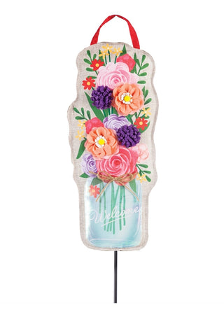 Mason Jar Bouquet Statement Stake