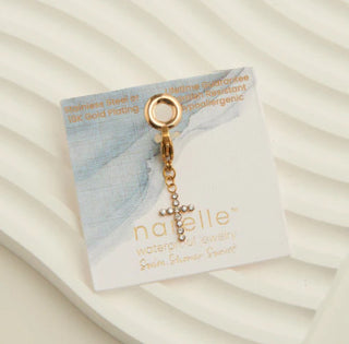 Howard's Narelle Waterproof Pave Cross Charm Gold