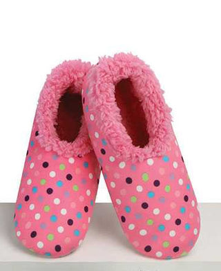 Snoozies  Pink Multi Dots Slippers