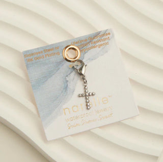 Howard's Narelle Waterproof Pave Cross Charm Silver