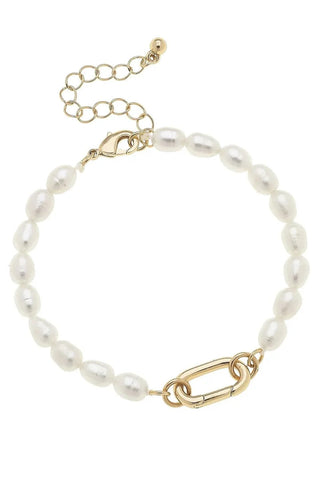 Canvas Style Piper Freshwater Pearl Charm Bracelet Base Ivory
