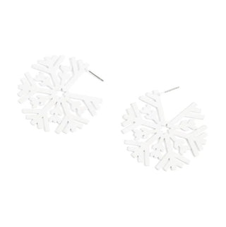 Whispers Holiday Enamel Earrings Irridescent Snowflake WN004700