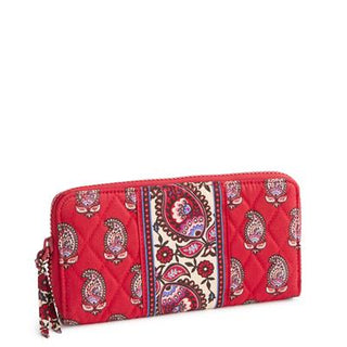 Vera Bradley Continental Wallet Flowering Paisley Goji Berry