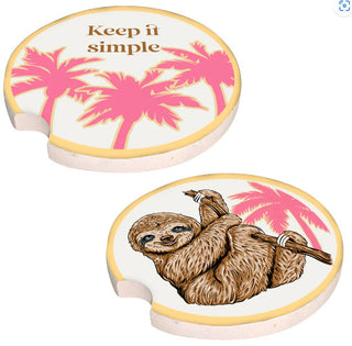 Simply Southern Car Coaster Set Sloth
