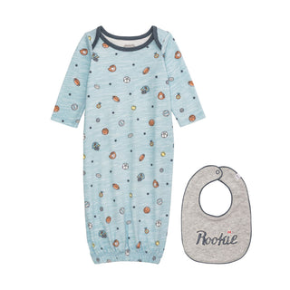 Mudpie Mixed Sports Take Me Home Gown & Bib Set
