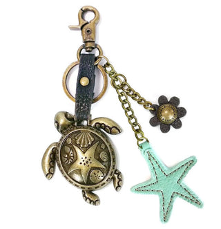 Chala Metal Charming Keychain Turtle & Starfish 602