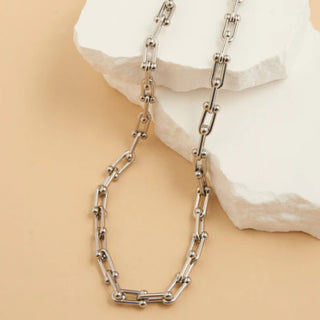Howard's Narelle Waterproof Chunky U-Link Chain Necklace Silver