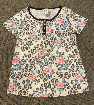 Leopard Floral Top