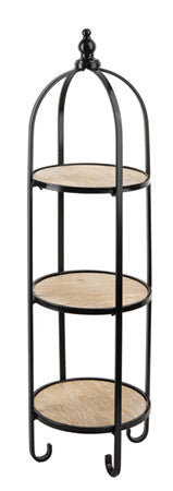 Black Round 3-Tier Plant Stand