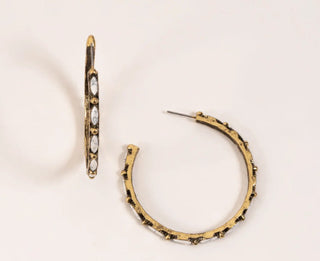 Howard’s Wild Spirit Thin Stone Hoop Earrings