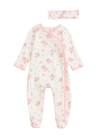 Mudpie Ivory Blossom Sleeper w/Headband