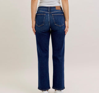 Judy Blue Mid Rise Straight Short Inseam 82679