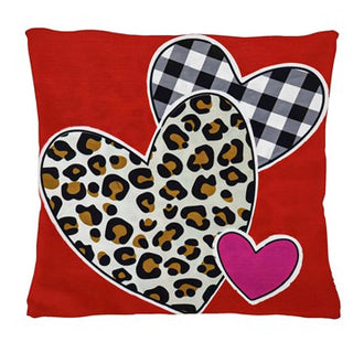 Patterned Hearts Interchangeable Pillow Cover