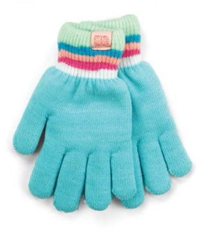 Britt’s Knits Aqua Fuzzy Lined Gloves