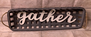 Wood Basket w/Sign