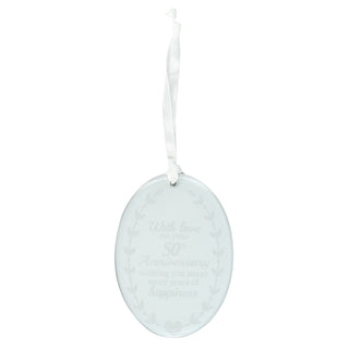 50th Anniversary Oval Glass Ornament