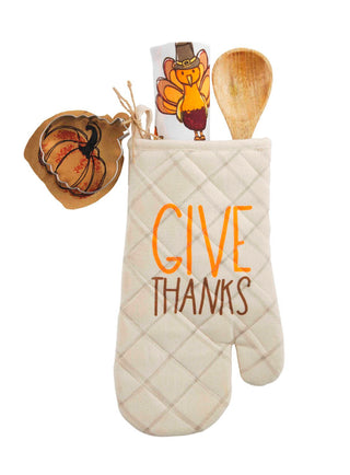 Mudpie Give Thanks Oven Mitt & Towel Set