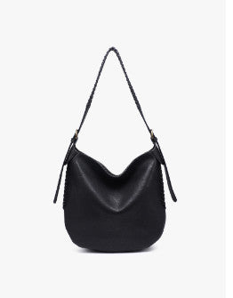 Jen & Co Madelyn Whipstitch Hobo Black  M2802