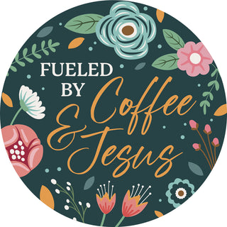 Fueled By Coffee & Jesus Car Coaster CC78208