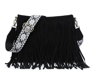 Jen & Co Sadie Fringe Crossbody Black M2045