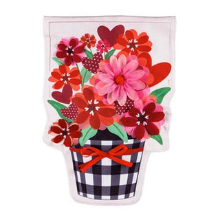 Buffalo Check Flower Pot Garden Flag