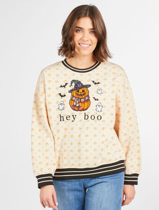 Simply Southern Varsity Holiday Crewneck Pumpkin